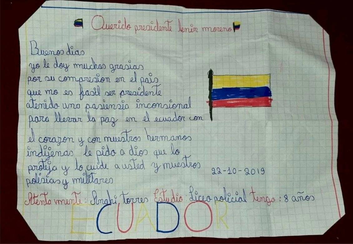 Carta de Anahí a Lenín Moreno