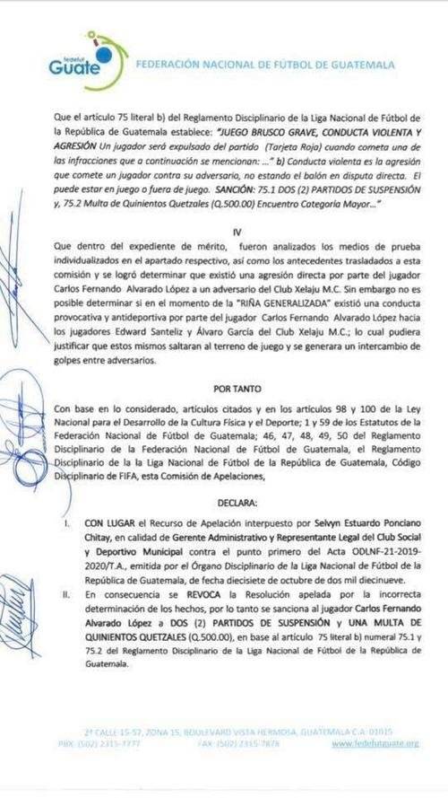 Órgano Discplinario reduce sanción a "Choco" Alvarado