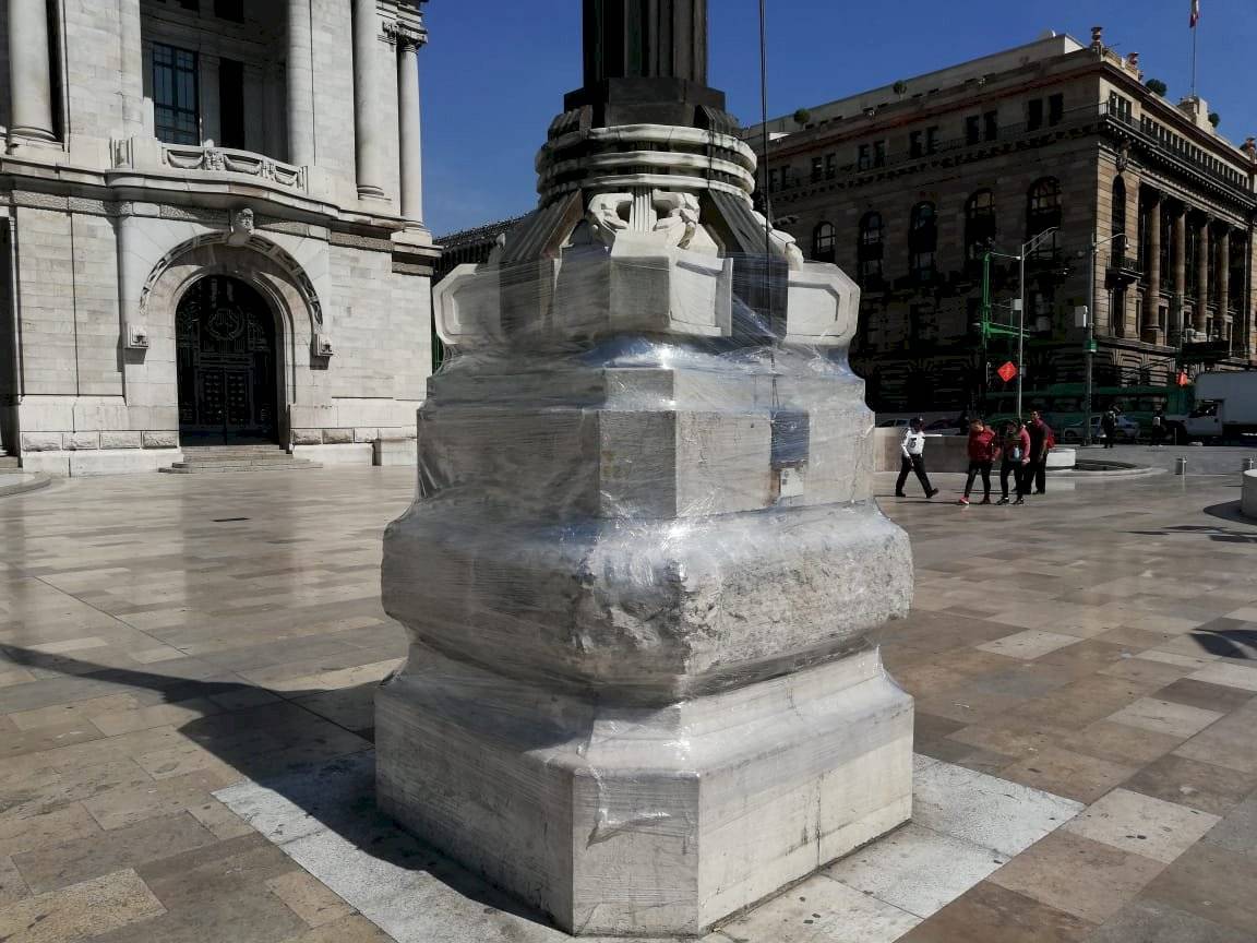 Blindan monumentos y negocios previo a marcha #25N
