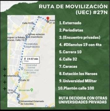 Marcha de estudiantes hacia el norte