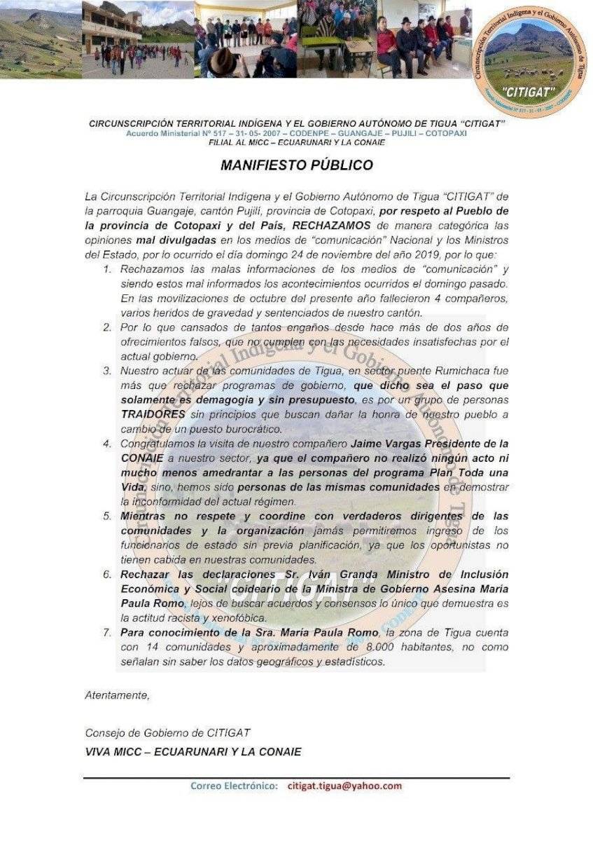 Comunicado CONFENAIE