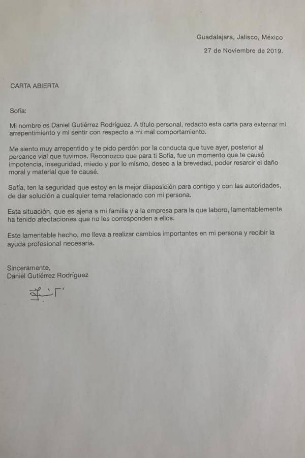 #LordCafé pide disculpas por medio de una carta, dice que buscará ayuda