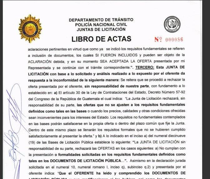 Resolución de la La Junta de licitación que deja fuera a Maycom.