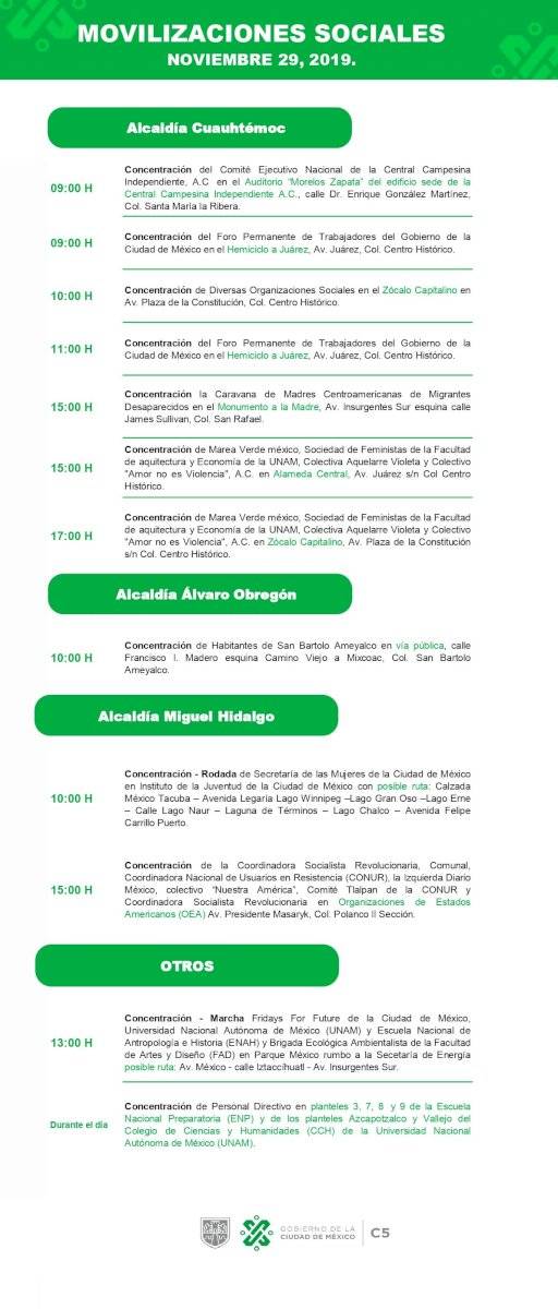 Marchas 29 de noviembre