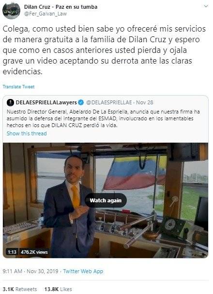 Falso abogado de la familia de Dilan Cruz