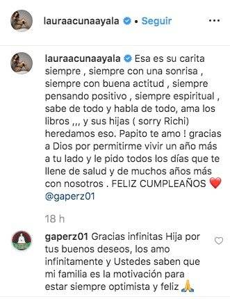 Laura Acuña y su papá