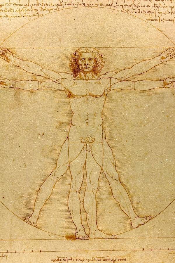 O Homem Vitruviano por Leonardo da Vinci