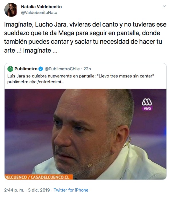 Natalia Valdebenito Natalia Valdebenito contra Lucho Jara
