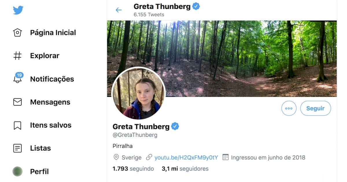 Greta Thunberg - Twitter "Pirralha"