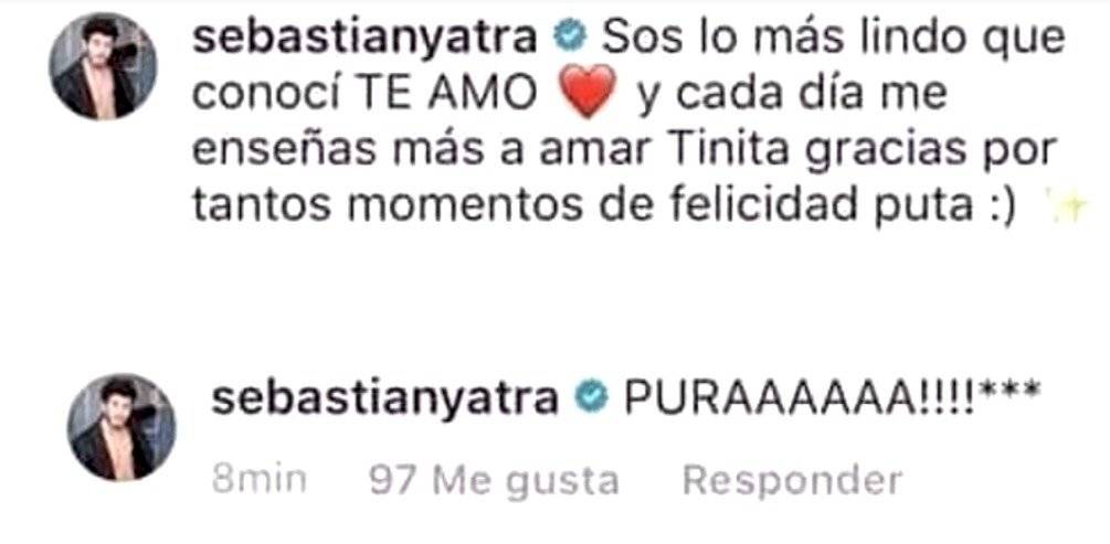 El comentario de Sebastián Yatra a Tini Stoessel