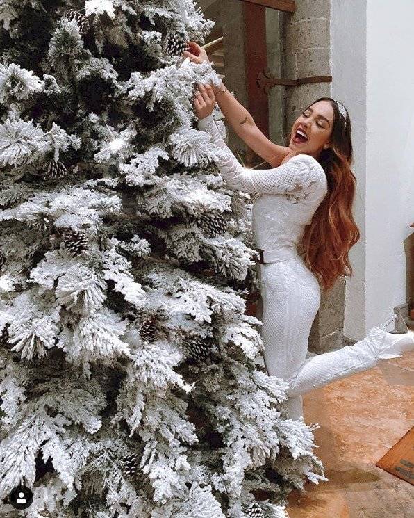 ¡Uy! El sensual traje con el que celebró Navidad Danna Paola de Élite