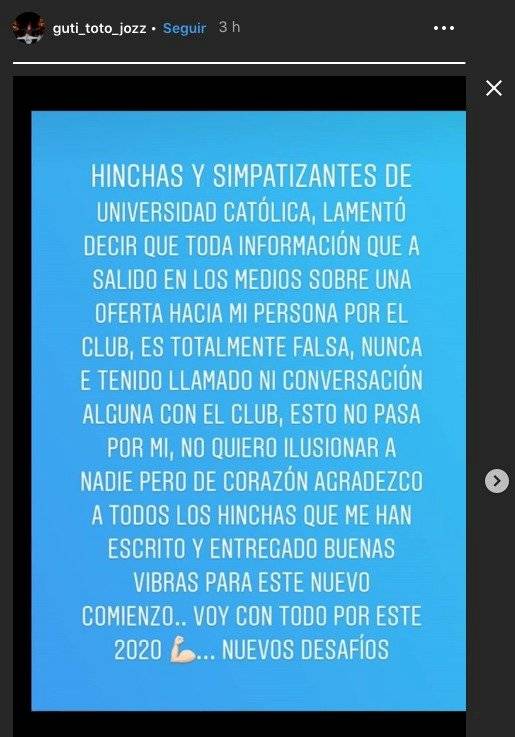 Gutiérrez descartó acercamiento con la UC