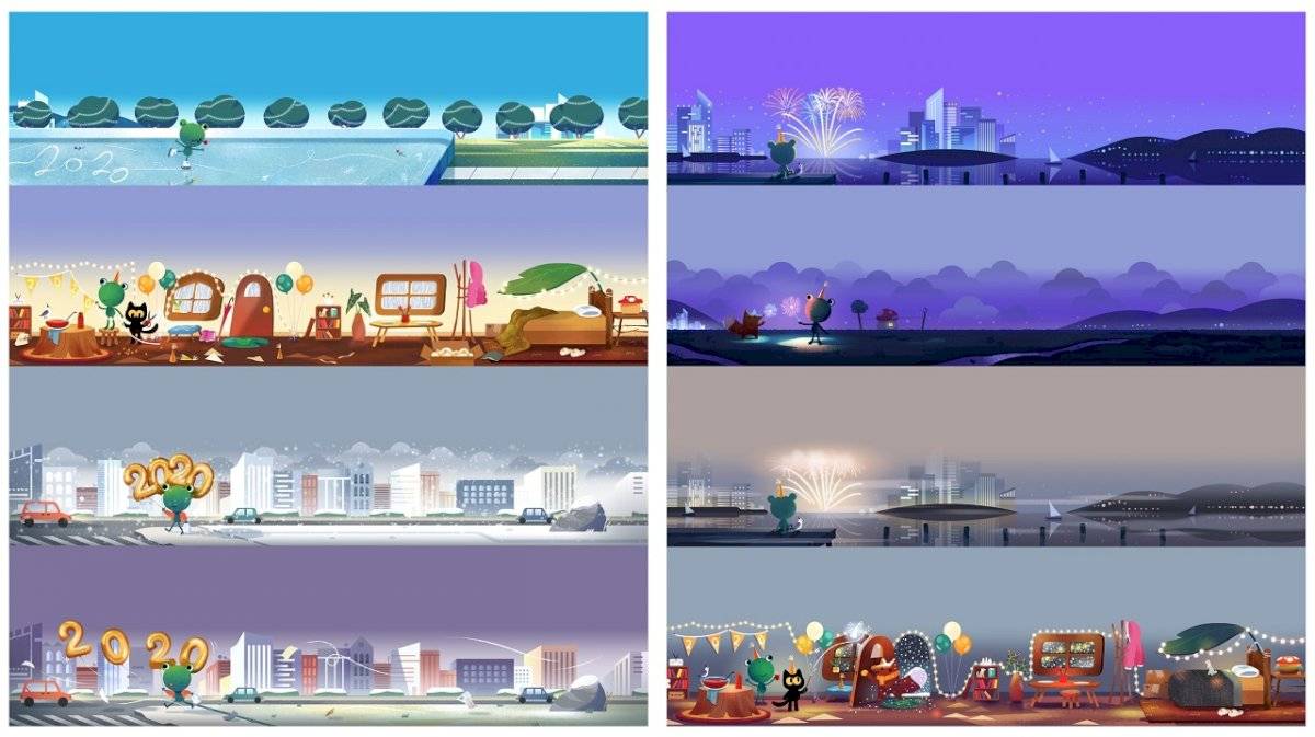 Google despide el 2019 con una rana como protagonista en Nochevieja