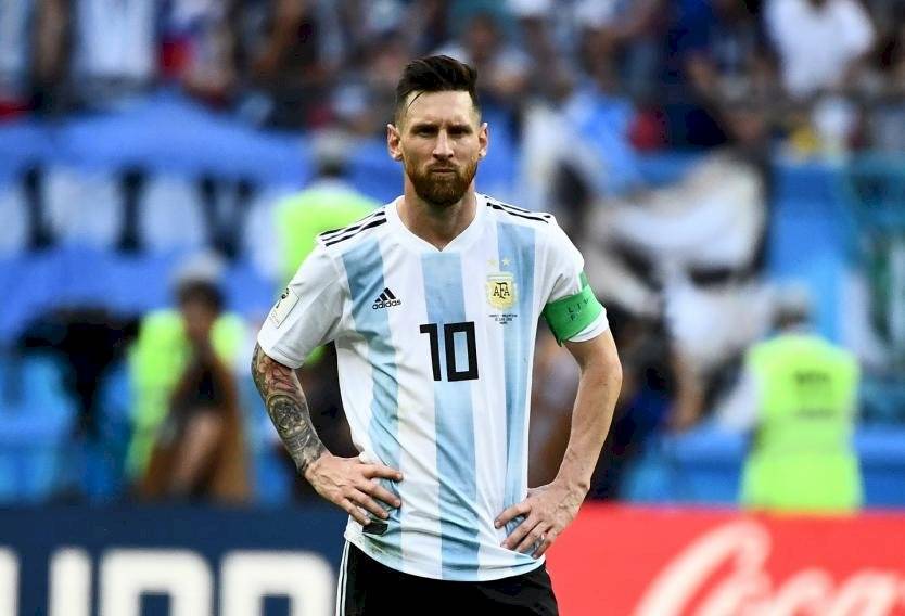Messi con la indumentaria de la Selección de Argentina