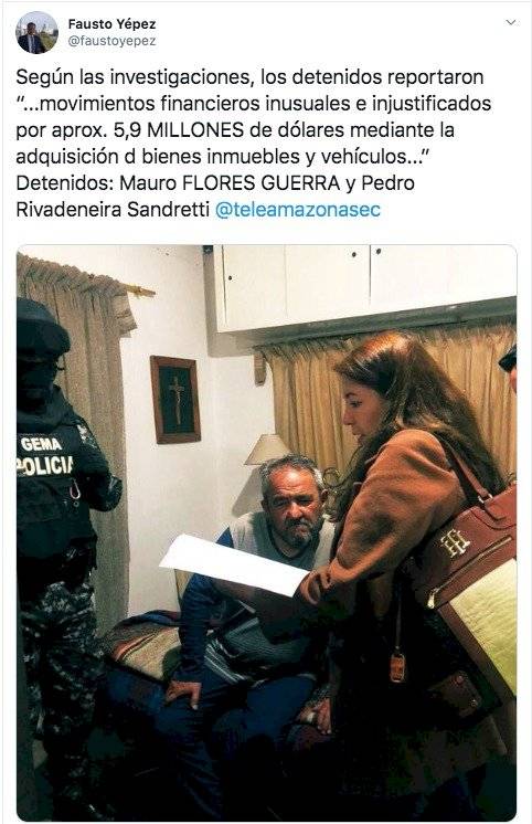 Detención de padre de Gabriela Rivadeneira durante la madrugada del viernes 10 de enero en Otavalo
