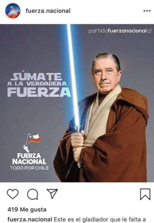 Partido político muestra a Pinochet como Jedi y Mark Hamill se asquea