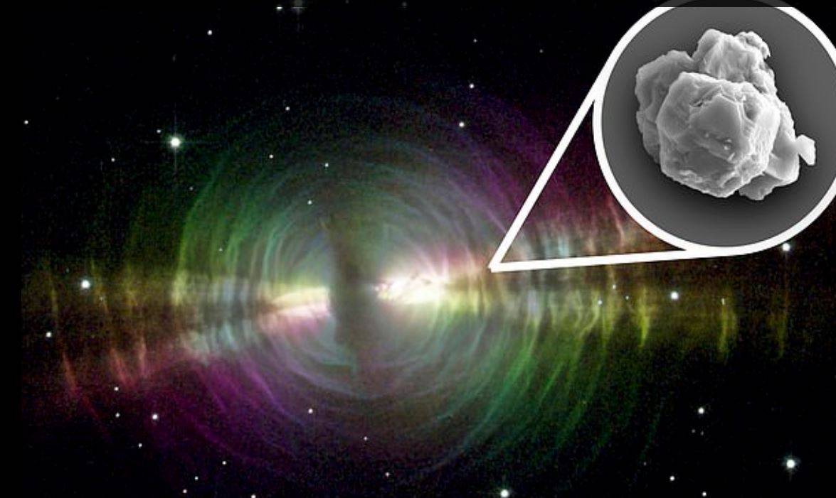 polvo de estrellas en un meteorito meteorito
