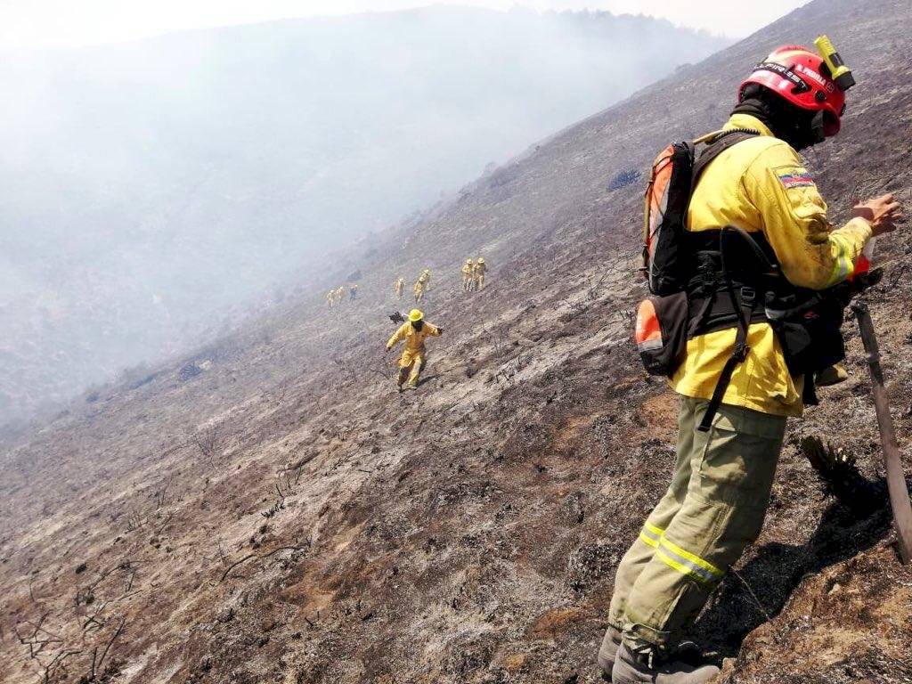 Más de 200 efectivos trabajan para erradicar las llamas en el cerro Casitagua