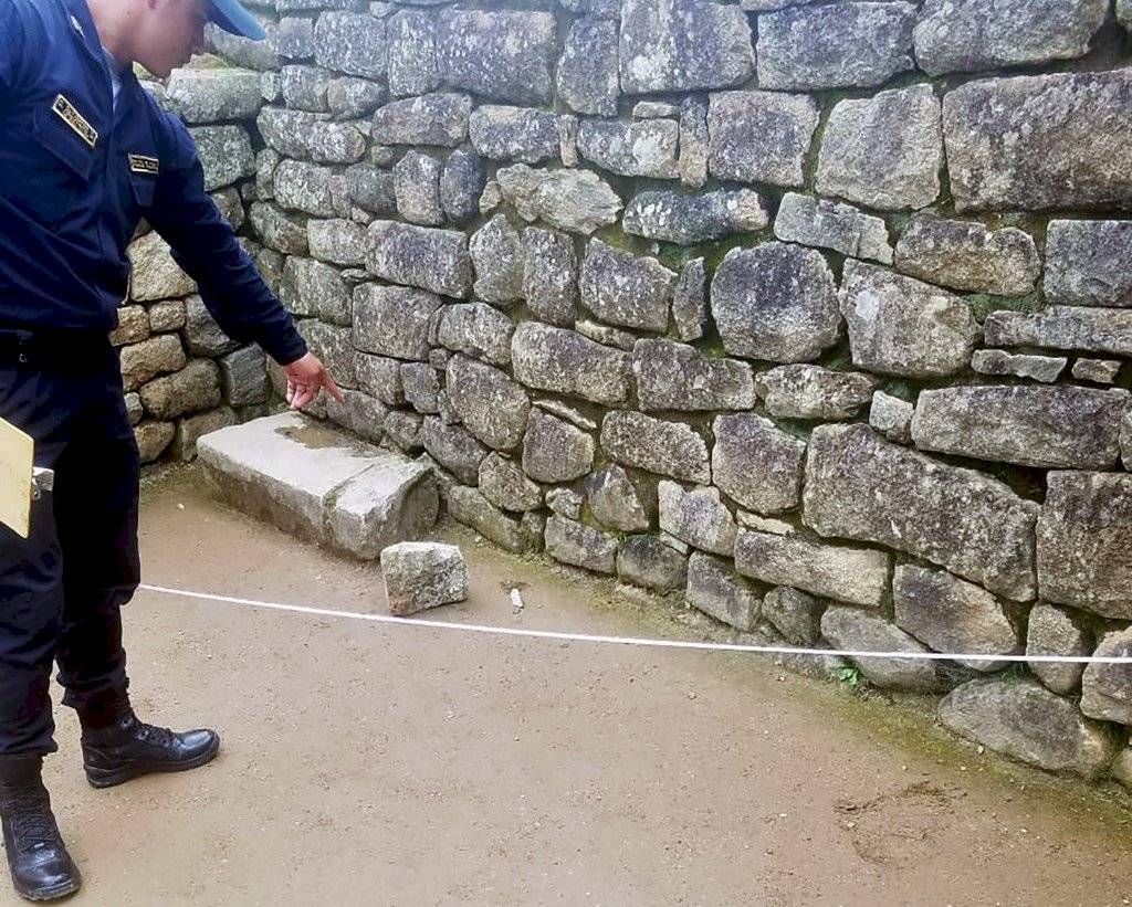 Destrozos en Machu Picchu