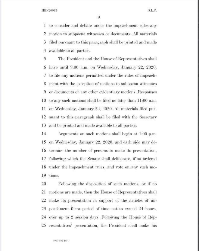 Presentan las reglas del juicio político contra Donald Trump