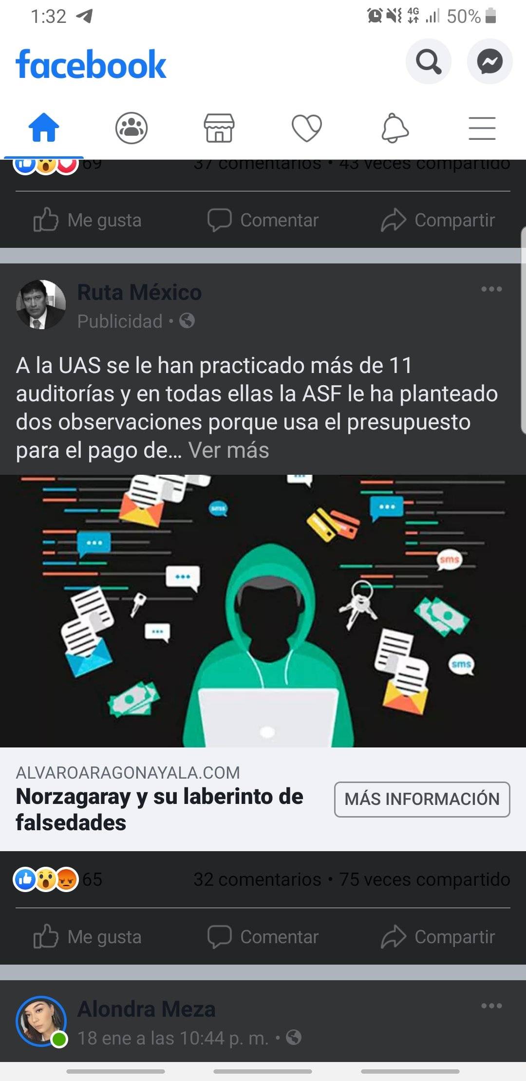 Facebook ha comenzado a instaurar el modo oscuro en Android así es cómo se ve