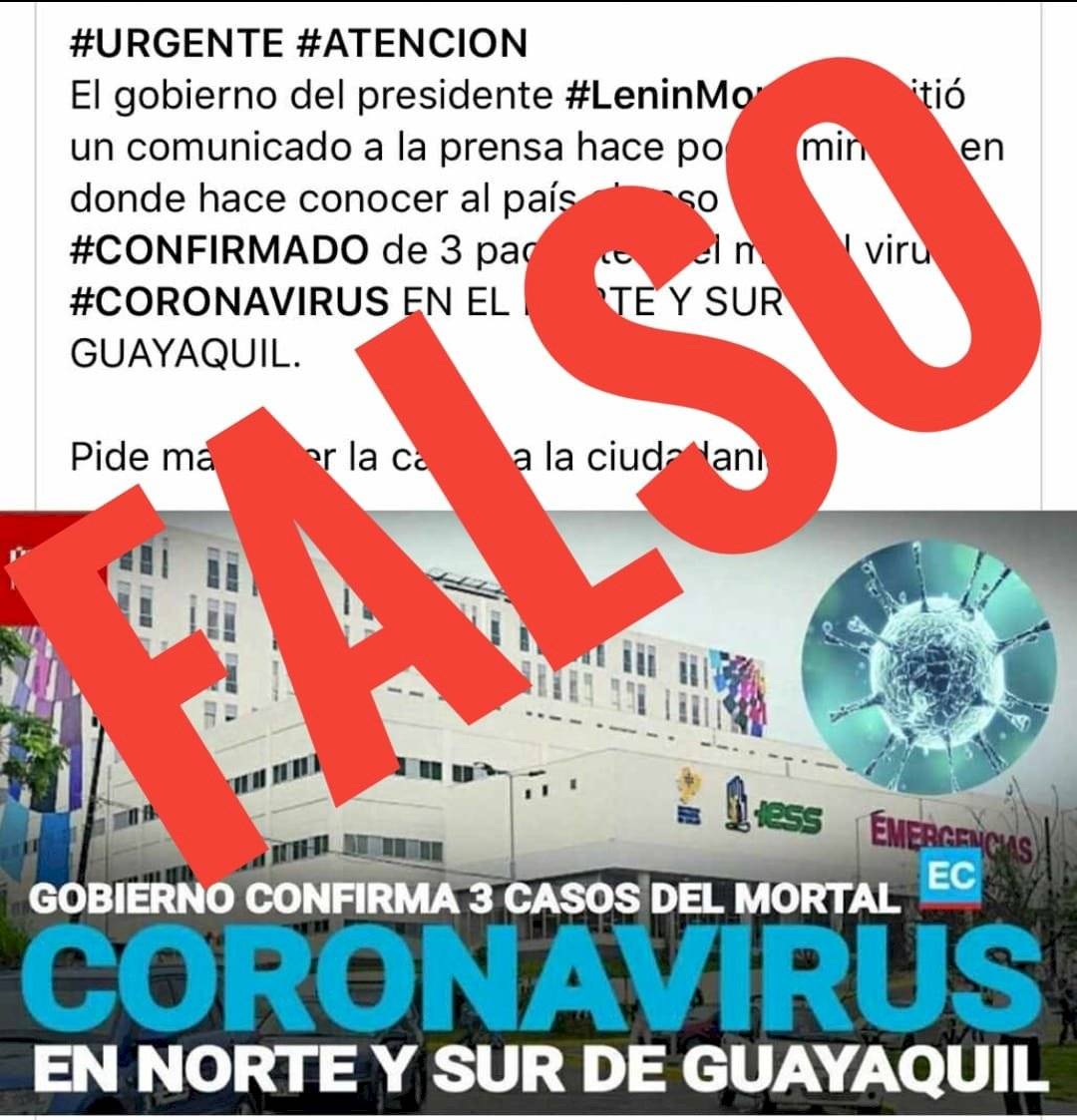 Información falsa de coronavirus en Ecuador