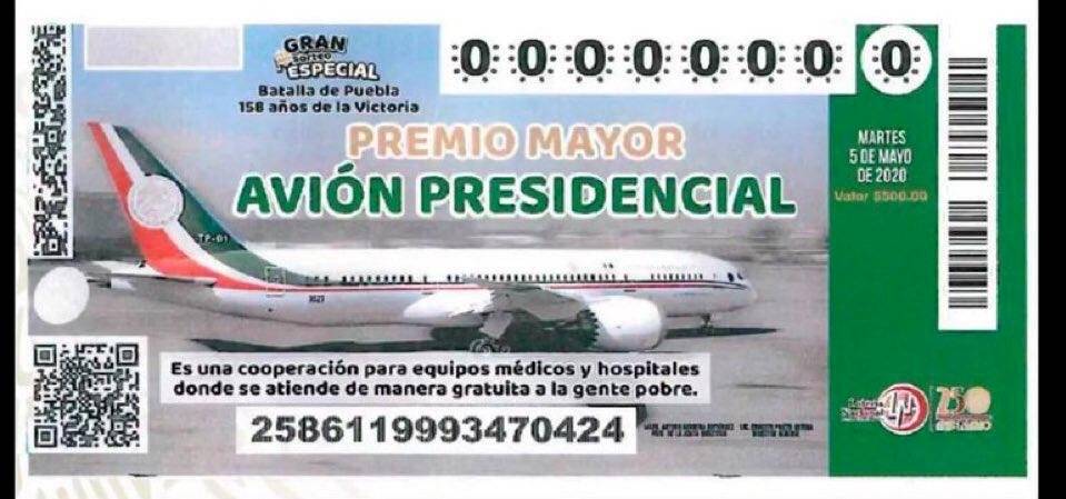 Boleto avión presidencial.