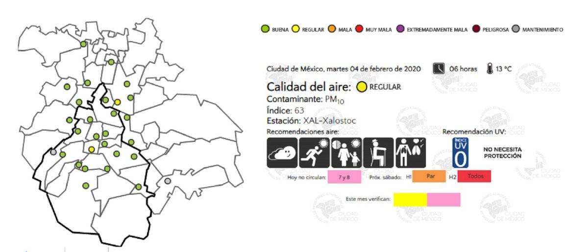 Calidad del aire en CDMX y Edomex para este martes