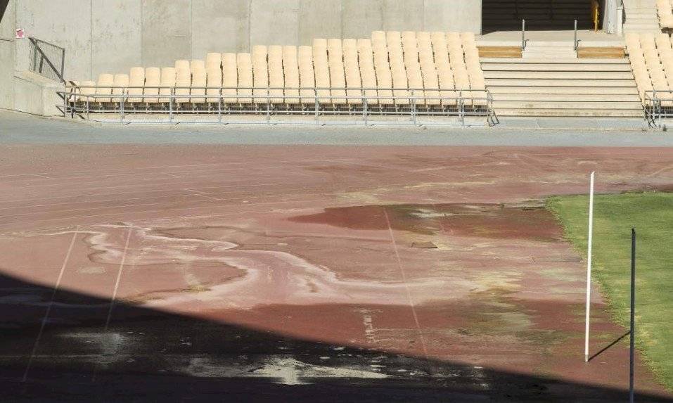 Pista de atletismo del estadio de la Cartuja