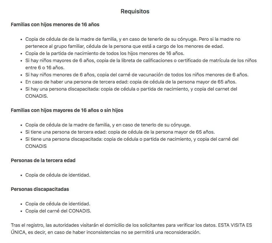 requisitos para acceder el bono de desarrollo humano
