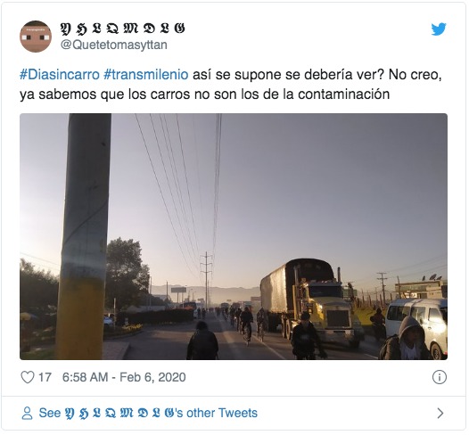 ¿Funciona el día sin carro? Así amaneció el cielo de Bogotá este jueves