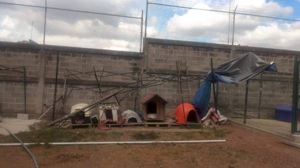 El refugio después del incendio que tuvo lugar en la madrugada.