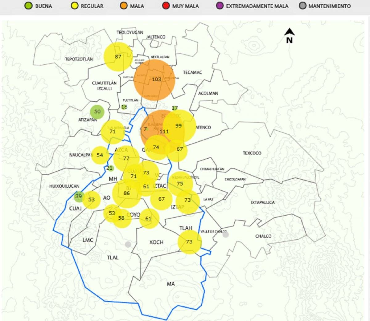 Calidad del aire hoy en CDMX y Edomex: dañina para grupos sensibles