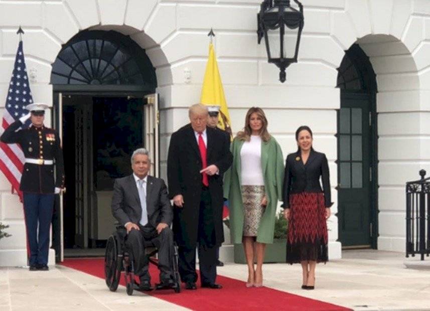 El presidente del Ecuador, Lenín Moreno, llegó este miércoles a la Casa Blanca, para mantener una reunión con su homólogo de Estados Unidos, Donald Trump