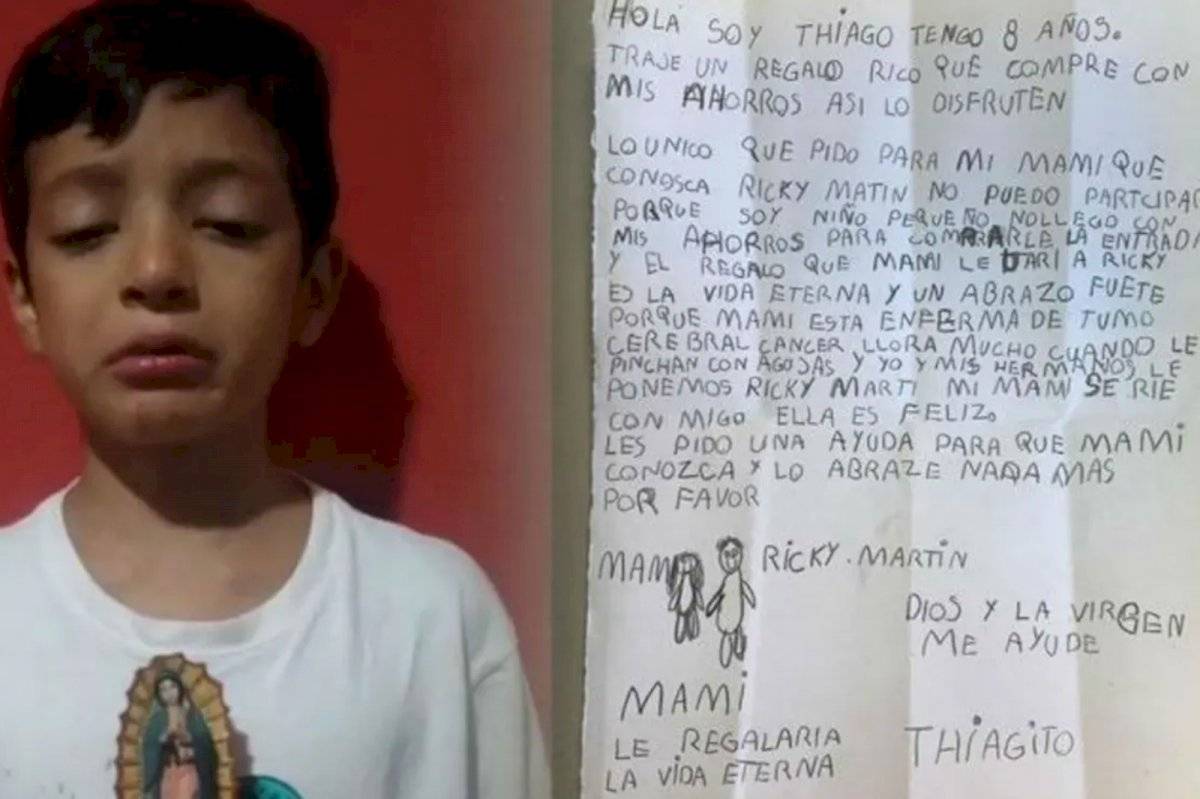Niño gastó sus ahorros para que su mamá con cáncer conozca a Ricky Martin