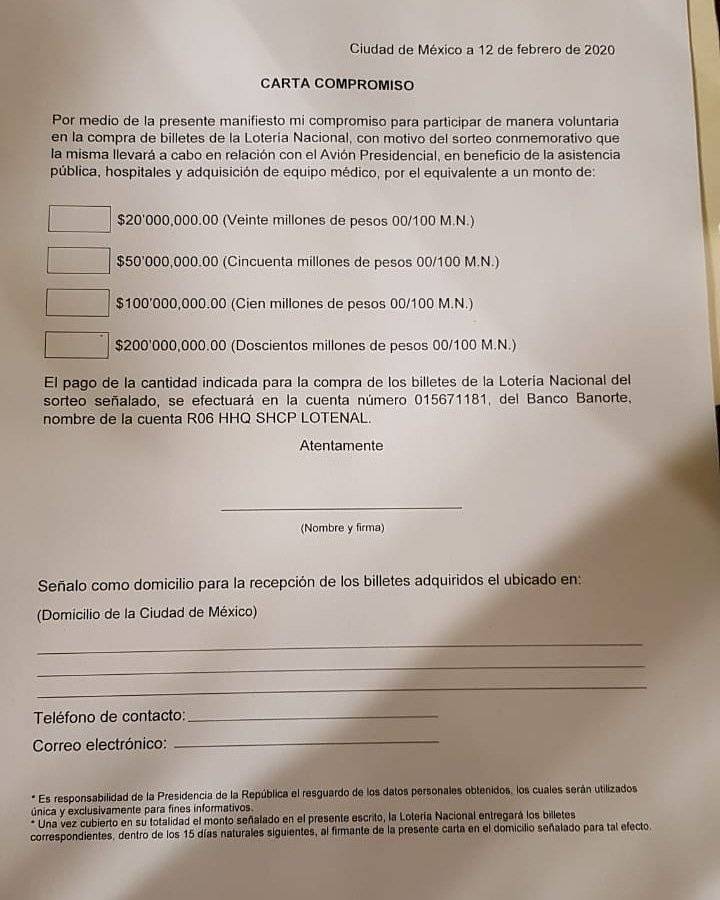 Carta Compromiso Avión