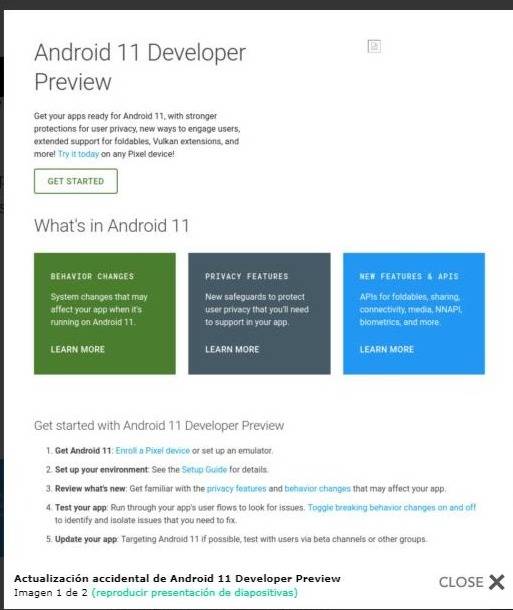 Google se equivoca y publica por accidente vista previa de Android 11 Google se equivoca y publica por accidente vista previa de Android 11