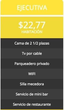 Precio de la habitación en motel Dubai, Quito