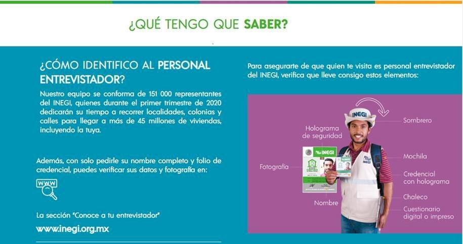 Claves para identificar a un entrevistador del Inegi.