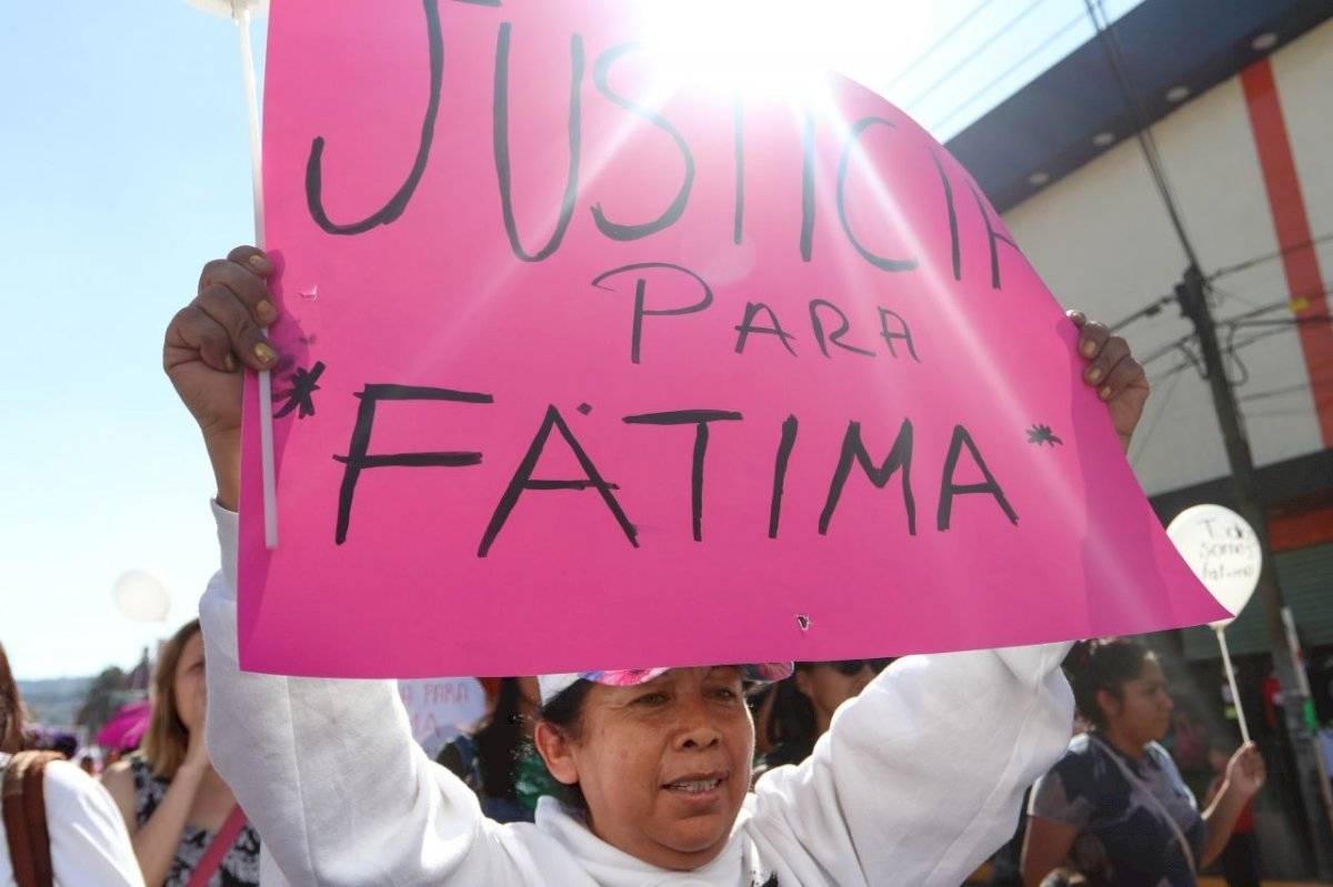 Marcha organizada para apoyar a Fátima que fue encontrada muerta dentro de una bolsa de basura.