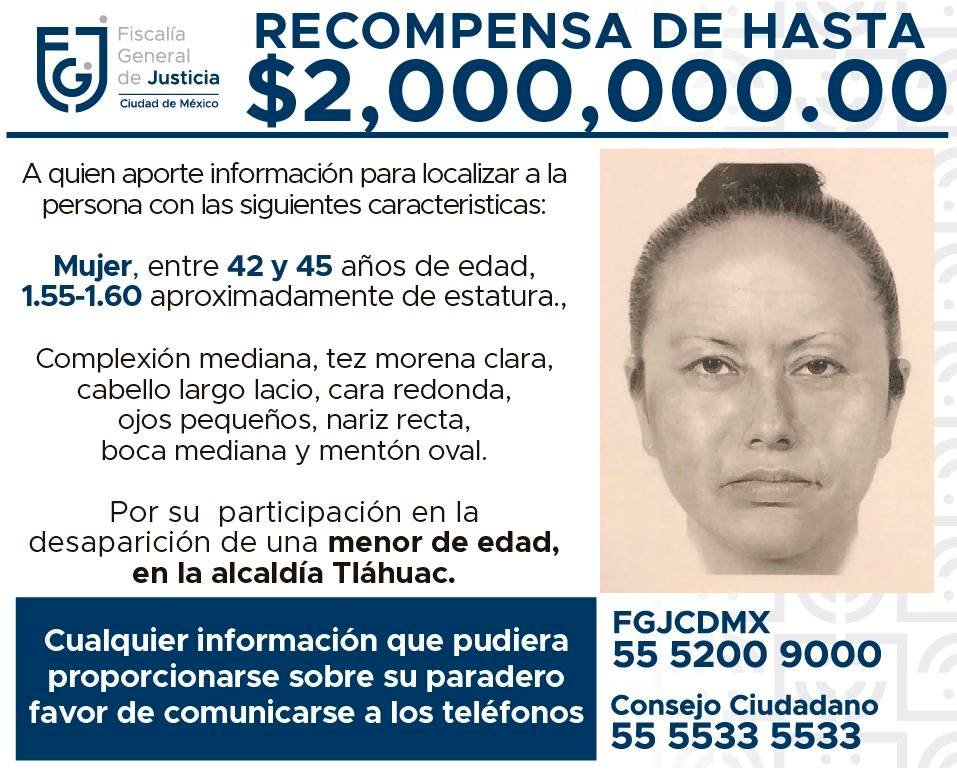 Retrato hablado de la mujer que secuestró a Fátima