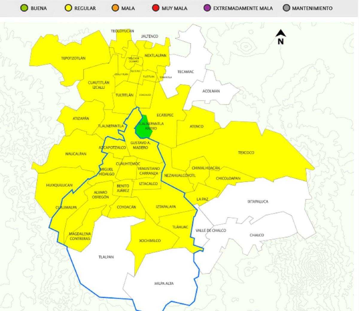 Calidad del aire en CDMX y Edomex hoy 20 de febrero
