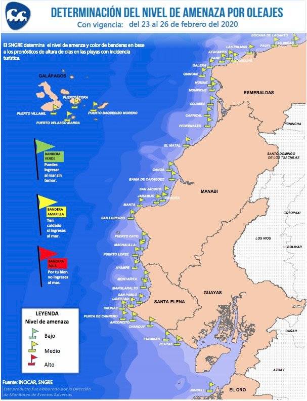 Carnaval: todas las playas del Ecuador están con bandera amarilla