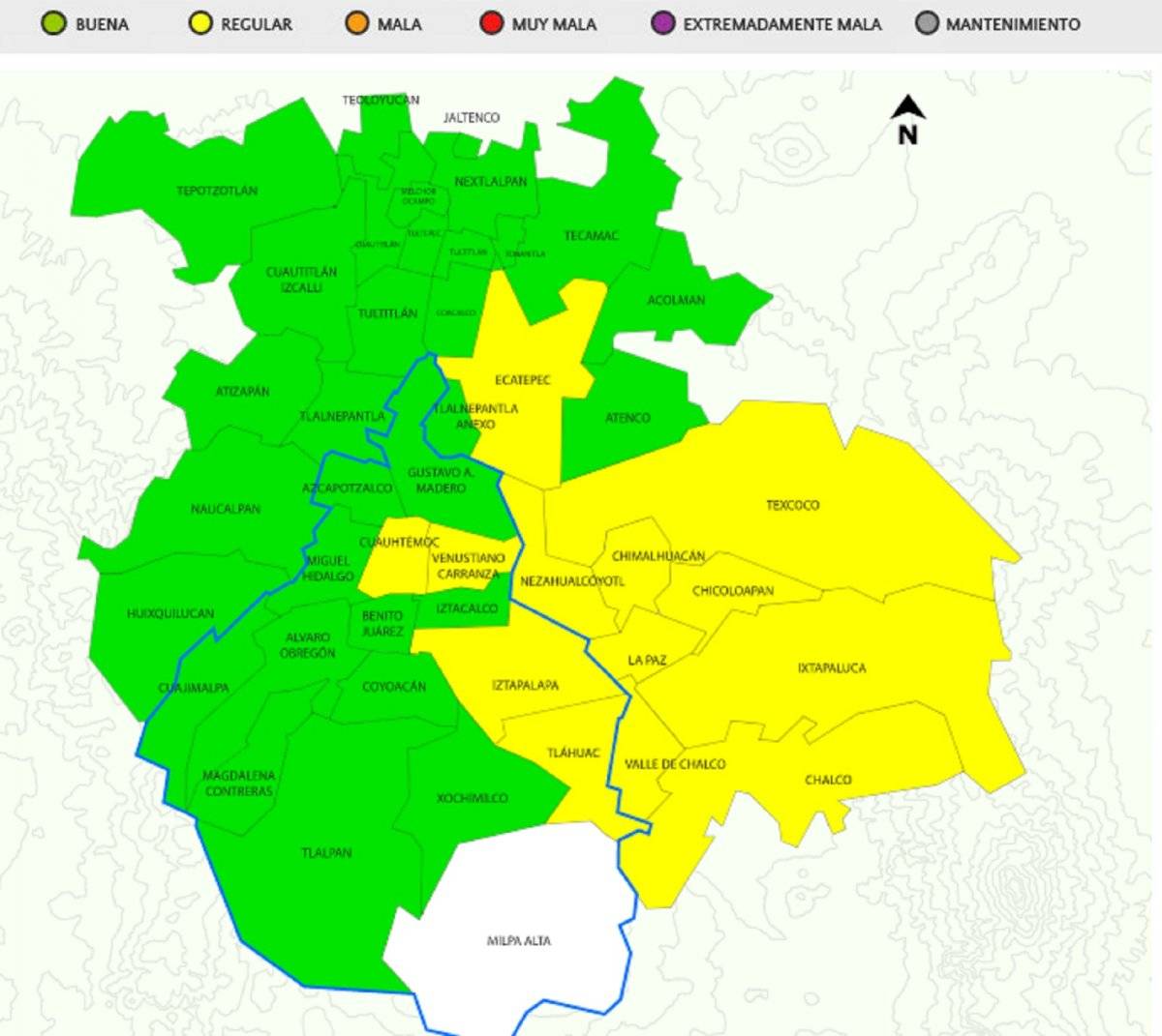 Calidad del aire en CDMX y Edomex hoy lunes 24 de febrero