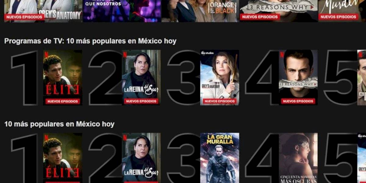 Netflix por fin libera globalmente listas de Top 10 por cada país