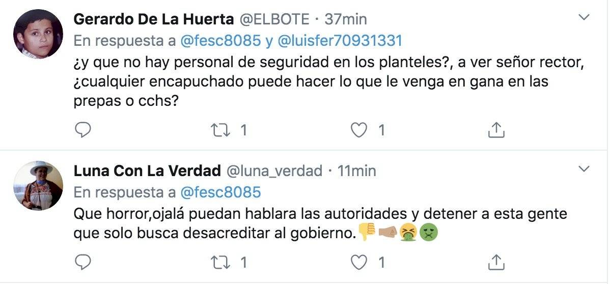 Comentarios de usuarios ante el desalojo de CCH Azcapotzalco