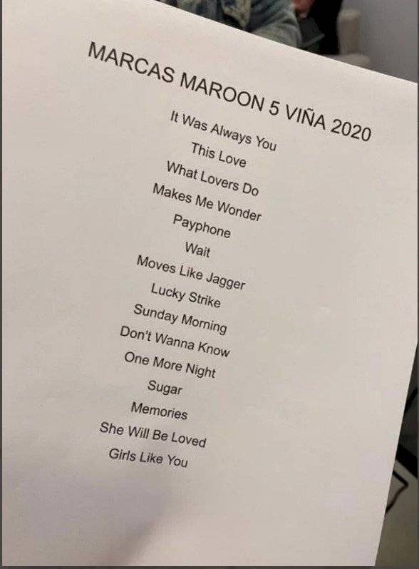 Canciones de Maroon 5 en Viña del Mar