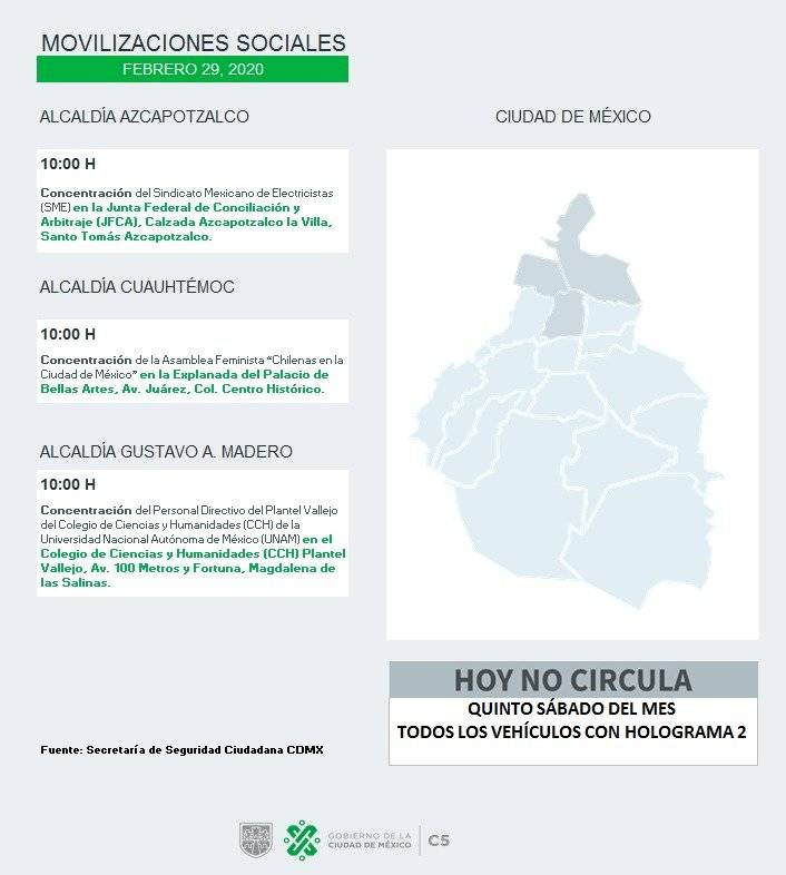 MArchas para este sábado