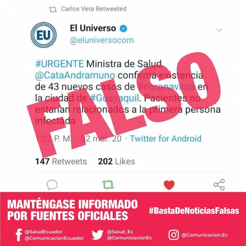 Falsas noticias sobre el coronavirus