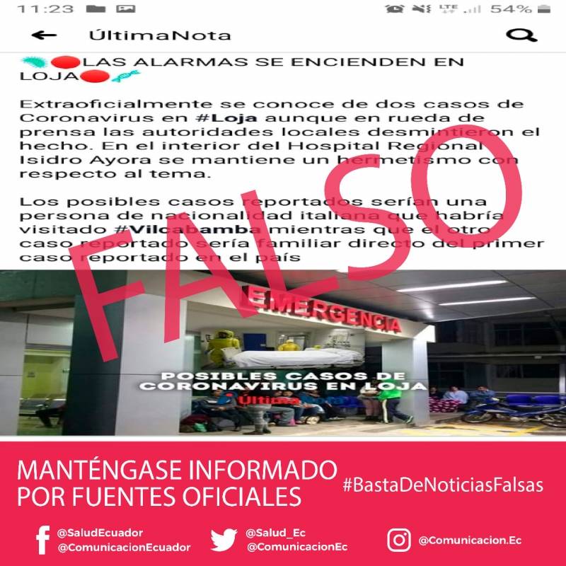 Falsas noticias sobre el coronavirus